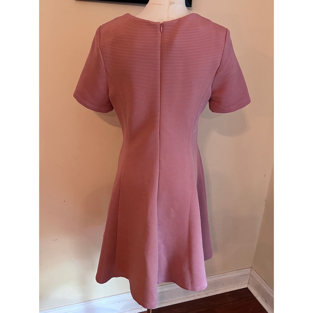 Hutch Pink Ribbed Fit and Flare Short Sleeve Midi Dress Size Large - Picture 7 of 7